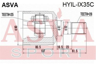 Asva HYIL-IX35C Шрус внутренний | лев | - 2