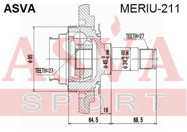 Asva MERIU-211 Шрус внутренний | зад прав/лев | - 2