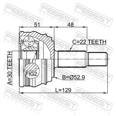Febest 2310-037 Шрус внешний | перед | - 2