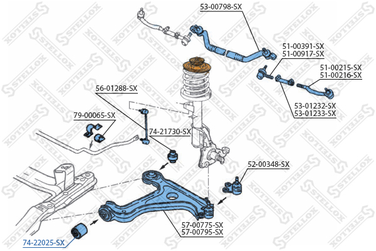 Stellox 74-22025-SX С/б рычага пер. Opel Omega all 94> | перед прав/лев | - 2