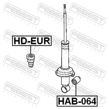 Febest HD-EUR Отбойник амортизатора | зад прав/лев | - 2