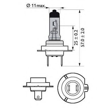 Philips 12972WHVB1 Снят с производства Лампа галогеновая H7 WhiteVision +60% 3700k 12V 55W PX26d B1 - 4