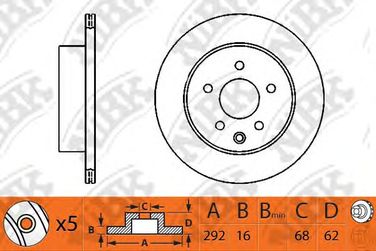 NIBK RN1234 / rn1234v Диск тормозной | зад | - 2