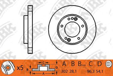 NIBK RN1313 / rn1313v Диск тормозной | перед | - 2