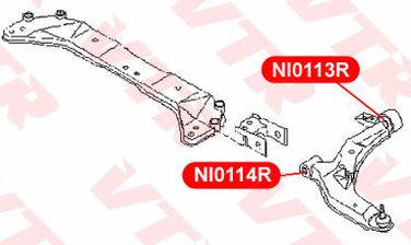 VTR NI0113R Сайлентблок рычага передней подвески, задний - 2