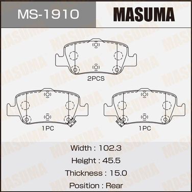 Masuma MS1910 Колодки тормозные | зад | - 1