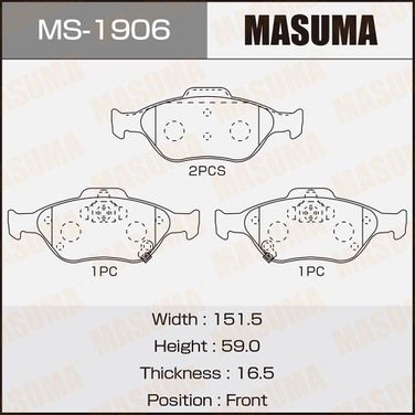 Masuma MS1906 Колодки тормозные дисковые | перед | - 1