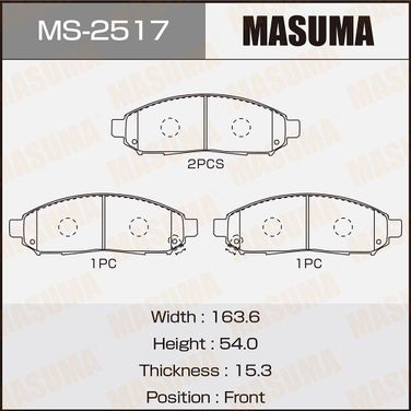 Masuma MS2517 Колодки тормозные | перед | - 1