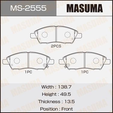 Masuma MS2555 Колодки тормозные дисковые | перед | - 1