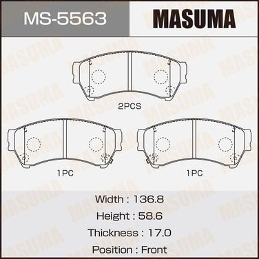 Masuma MS5563 Колодки тормозные передние - 1