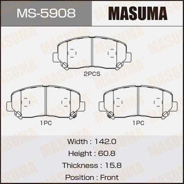 Masuma MS5908 Колодки тормозные передние - 1