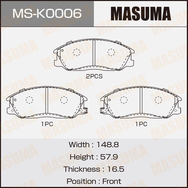 Masuma MSK0006 Колодки тормозные дисковые | перед | - 1