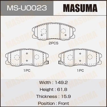Masuma MSU0023 Колодки тормозные дисковые | перед | - 1