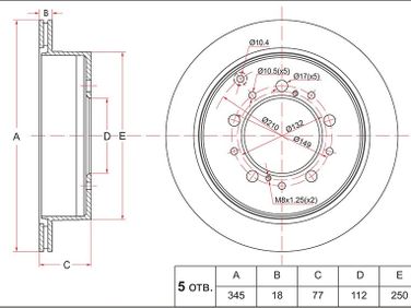 SAT ST-42431-60290 Диск тормозной | зад | - 2