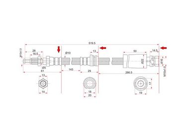 SAT ST-D436-43-980 Шланг тормозной - 1