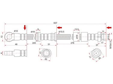 SAT ST-4650A645 Шланг тормозной - 1