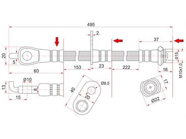 SAT ST-90947-02F58 Шланг тормозной - 1