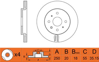 NIBK RN1214 / rn1214v Диск тормозной | перед | - 1