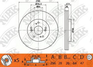 NIBK RN1243 / rn1243v Диск тормозной | перед | - 2