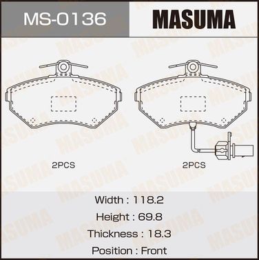 Masuma MS-0136 Колодки тормозные дисковые | перед | - 1