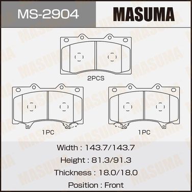 Masuma MS2904 Колодки тормозные | перед | - 1