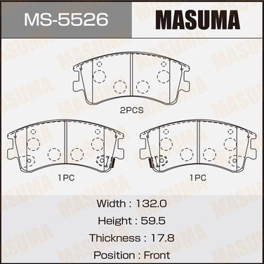 Masuma MS-5526 Колодки тормозные дисковые | перед | - 1