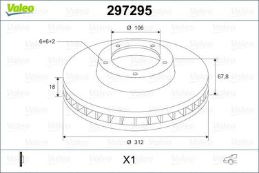 Valeo 297295 Диск тормозной | зад прав/лев | - 2