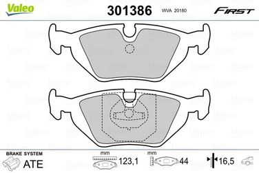 Valeo 301386 Колодки тормозные дисковые | зад | - 2