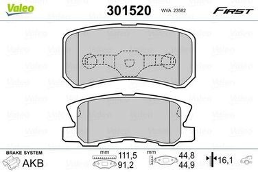 Valeo 301520 Комплект тормозных колодок, дисковый тормоз | зад | - 2