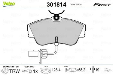 Valeo 301814 Колодки тормозные | перед | - 2