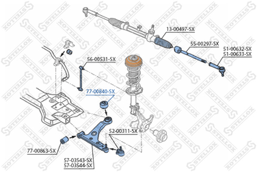 Stellox 77-00840-SX С/б рычага переднего наружный Opel Corsa | прав/лев | - 2