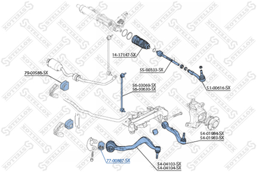 Stellox 77-00887-SX С/б рычага пер. ниж. л.+п. BMW e65/e66 | перед прав/лев | - 1