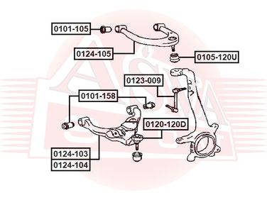 Asva 0101-105 Сайлентблок нижнего рычага подвески | перед прав/лев | - 2
