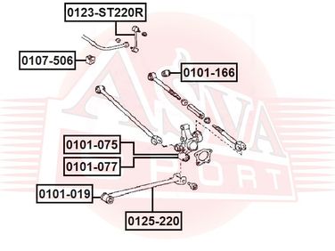 Asva 0125-220 Тяга подвески продольная | зад прав/лев | - 2