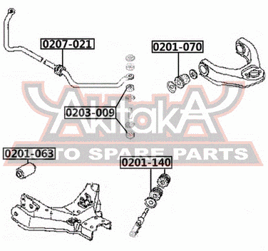 Asva 0203-009 Втулка | перед | - 2