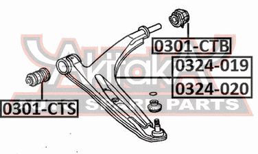 Asva 0324-020 Рычаг подвески нижний | перед лев | - 2