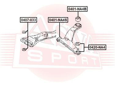 Asva 0401-033 Сайлентблок подушки дифференциала | перед | - 2