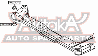 Asva 0407-V75L Втулка подушки нижняя | зад | - 2