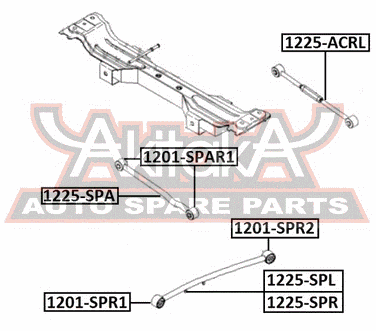 Asva 1225-SPL Тяга подвески продольная | зад лев | - 2