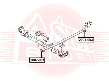 Asva 2001-003 Сайлентблок рессоры | зад прав/лев | - 2