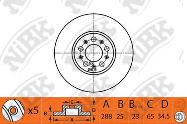 NIBK RN1379 / rn1379v Диск тормозной | перед | - 2
