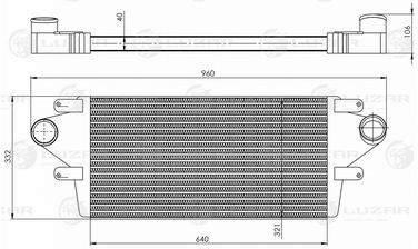 Luzar LRIC 0308 ОНВ (радиатор интеркулера) для а/м ГАЗ 3308, 3309 - 2