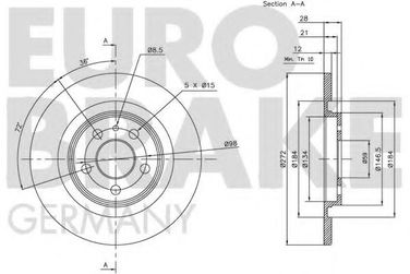 EUROBRAKE 5815201934 Тормозной диск - 3