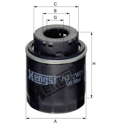 Hengst H312W01 Фильтр масляный - 2
