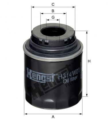Hengst H314W01 Фильтр масляный - 2
