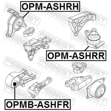 Febest OPM-ASHRR Подушка двигателя | зад прав/лев | - 2
