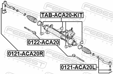 Febest TAB-ACA20-KIT Сайлентблок рулевой рейки (комплект) - 2