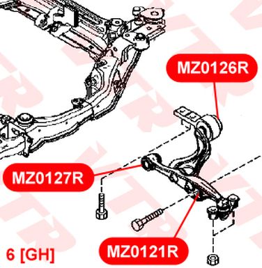 VTR MZ0121R Сайлентблок рычага передней подвески, наружный - 3