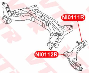 VTR NI0112RP Полиуретановый сайлентблок нижнего рычага передней подвески, передний - 2