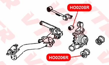 VTR HO0208R Сайлентблок цапфы задней подвески - 2